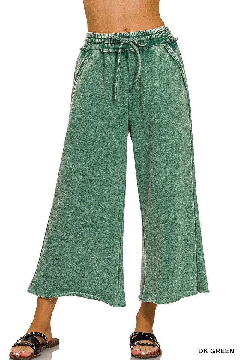 Women's Super Soft Palazzo Sweatpants in Dark Green