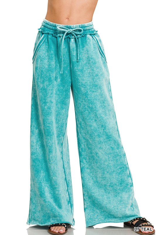 Women's Super Soft Palazzo Sweatpants in Teal