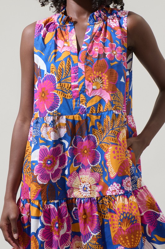 Womens Floral Sleeveless aline dress