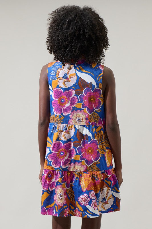 Womens Floral Sleeveless aline dress