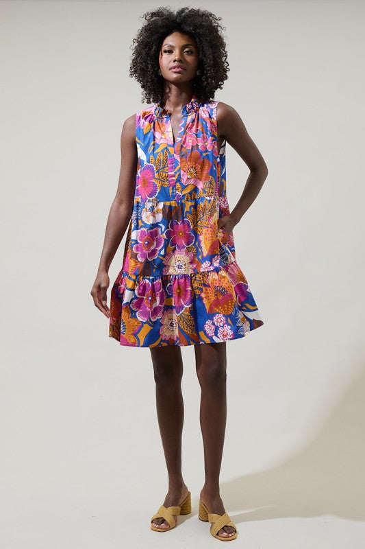 Womens Floral Sleeveless aline dress