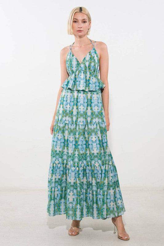 Womens Free Market Woven Maxi Dress with Strappy Back