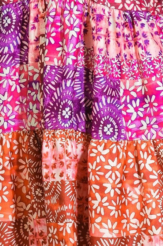Plus Size Flying Tomato Shirt Dress Batik Print