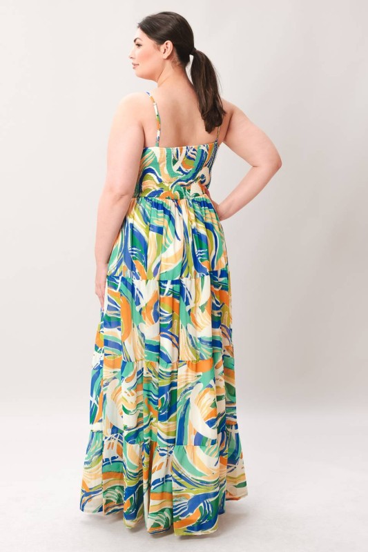 Plus Size Flying Tomato Tropical Tie Front Dress