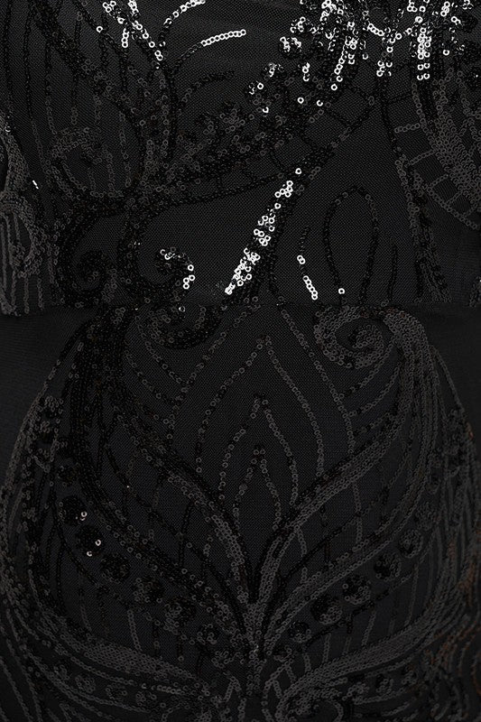 Plus Size Long Sequin Mini Dress