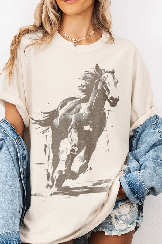 Womens Running Wild Vintage Graphic T-shirt Cowboy Style