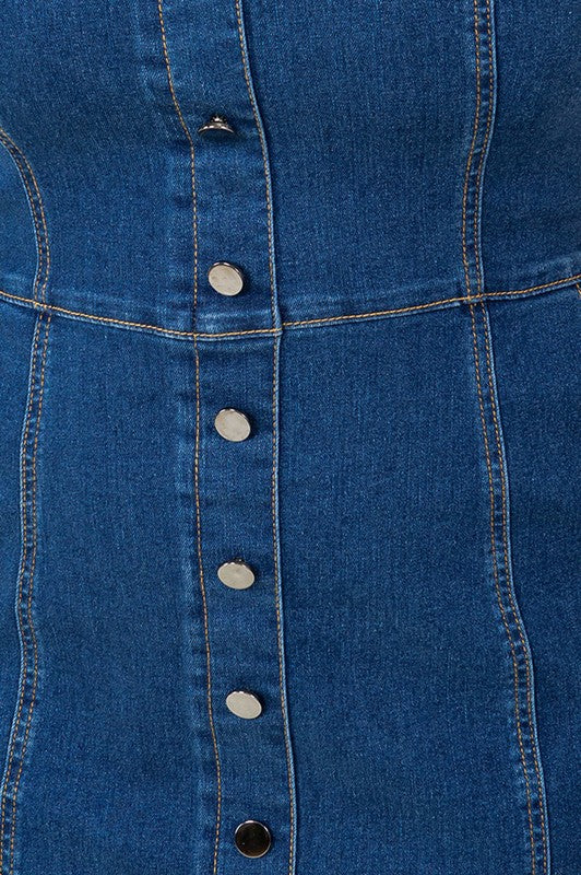 Plus Size Denim Dress with Buttons