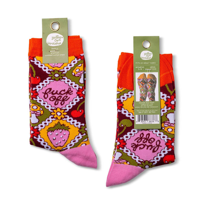 Yellow Owl Workshop - F*ck Off Retro - Small Crew Retro Socks
