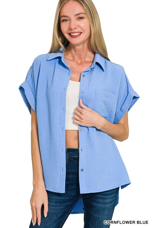 Womens Airflow Button Down Top- Multiple Colors