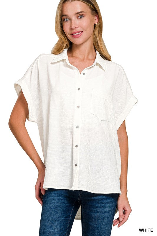 Womens Airflow Button Down Top- Multiple Colors