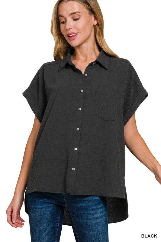 Womens Airflow Button Down Top- Multiple Colors