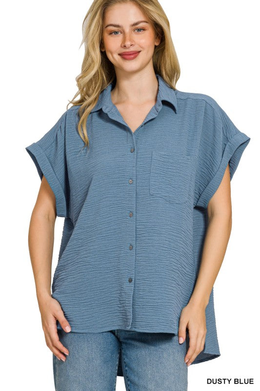 Womens Airflow Button Down Top- Multiple Colors