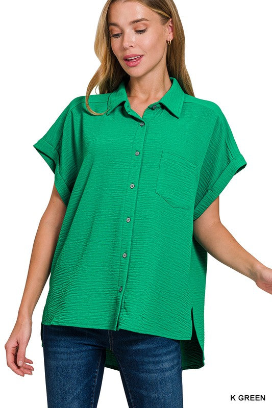 Womens Airflow Button Down Top- Multiple Colors