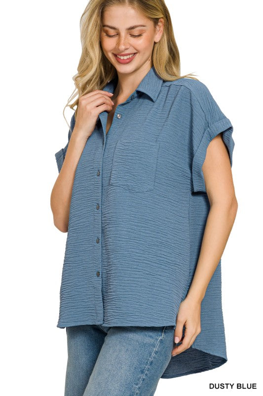 Womens Airflow Button Down Top- Multiple Colors