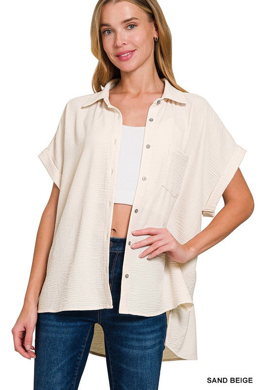 Womens Airflow Button Down Top- Multiple Colors
