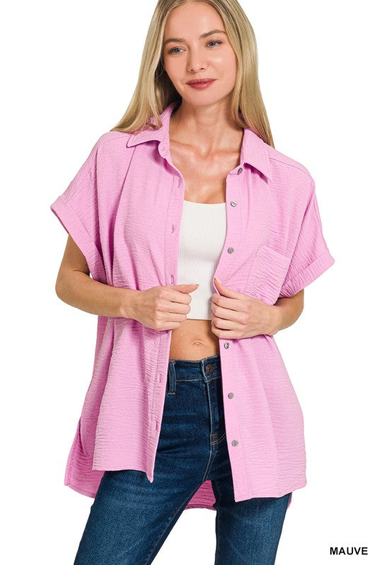Womens Airflow Button Down Top- Multiple Colors