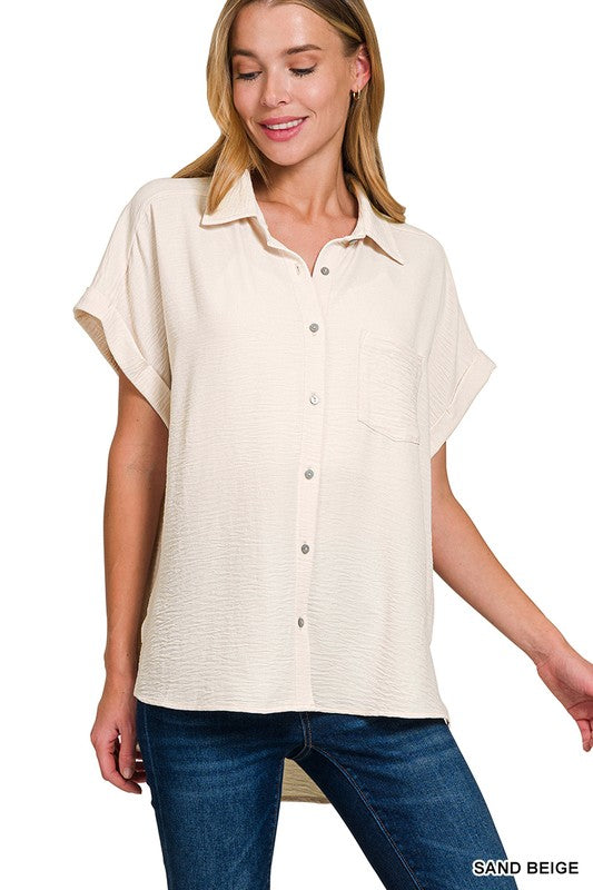 Womens Airflow Button Down Top- Multiple Colors