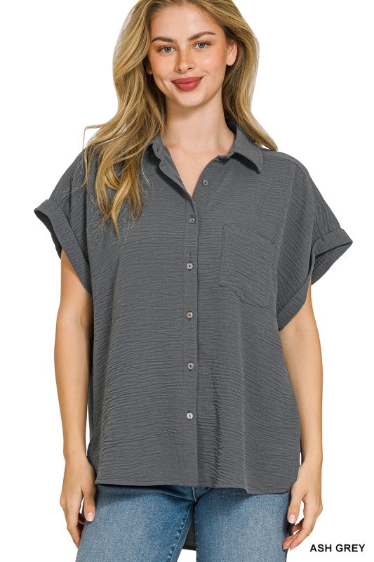 Womens Airflow Button Down Top- Multiple Colors