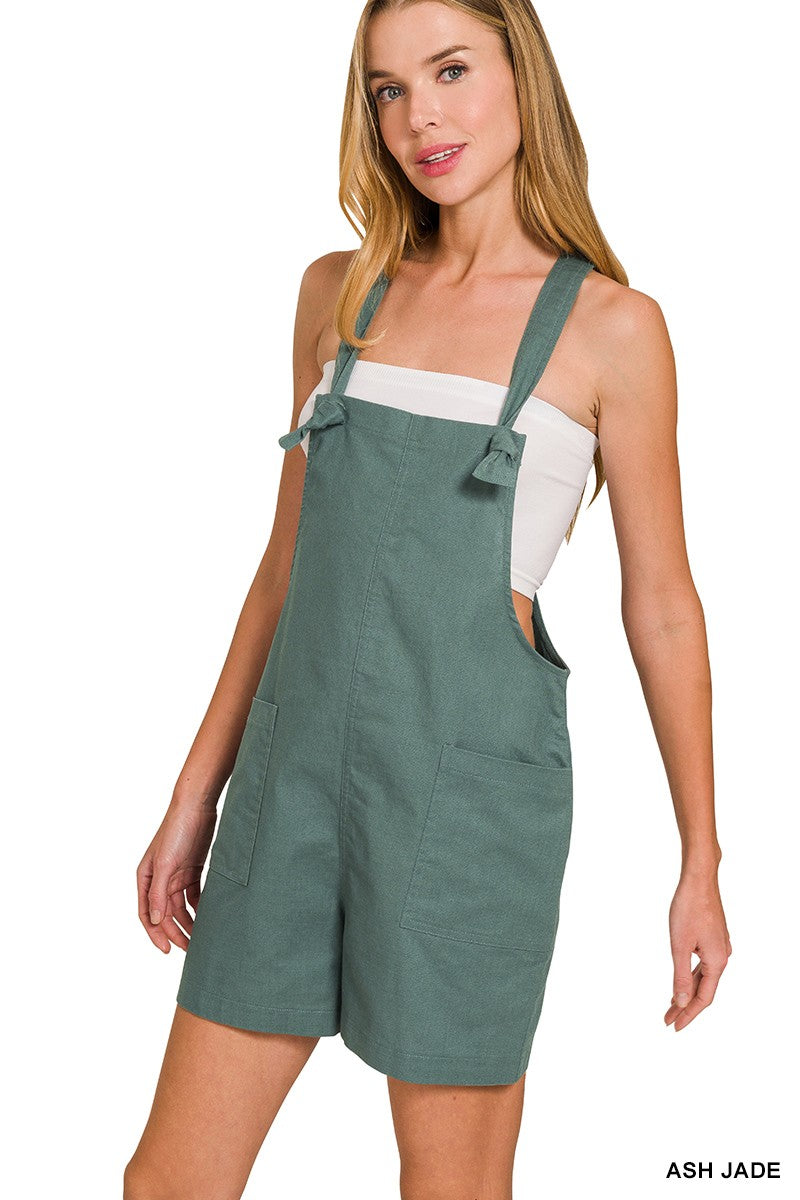 Womens Woven Knot Strap Rompers