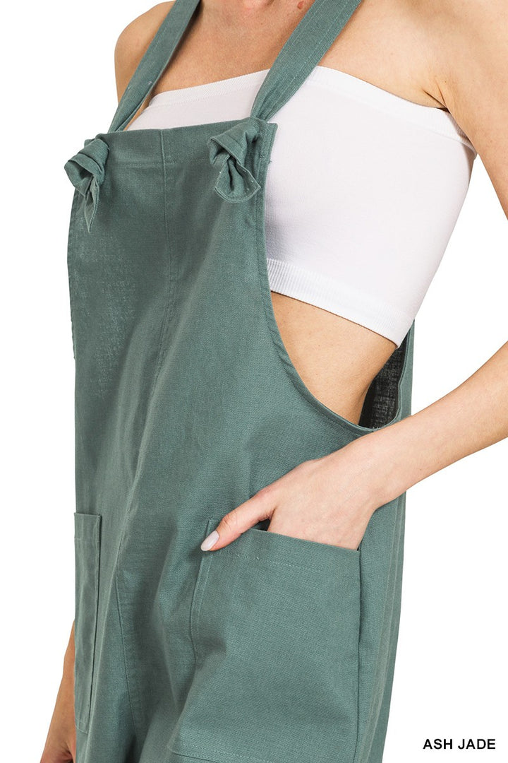 Womens Woven Knot Strap Rompers