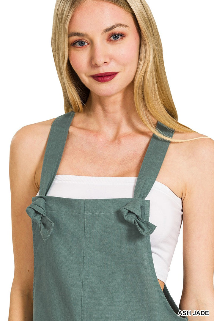 Womens Woven Knot Strap Rompers