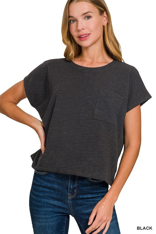Womens Zenana Slub crop top in Multiple Colors