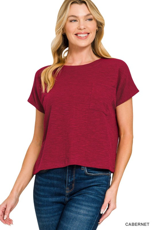Womens Zenana Slub crop top in Multiple Colors