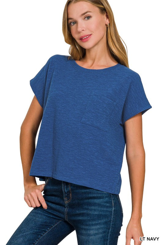 Womens Zenana Slub crop top in Multiple Colors