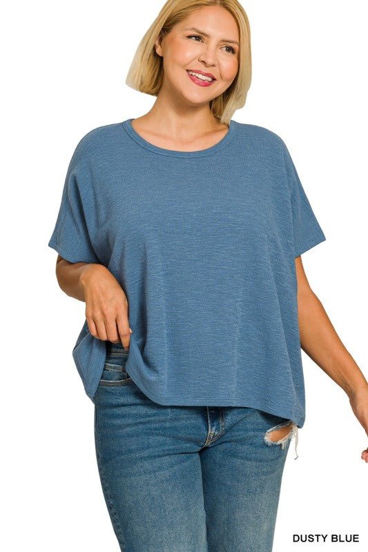 Plus Size Cotton Slub Oversized Tee