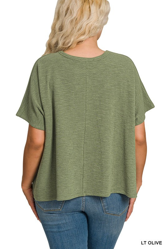 Plus Size Cotton Slub Oversized Tee