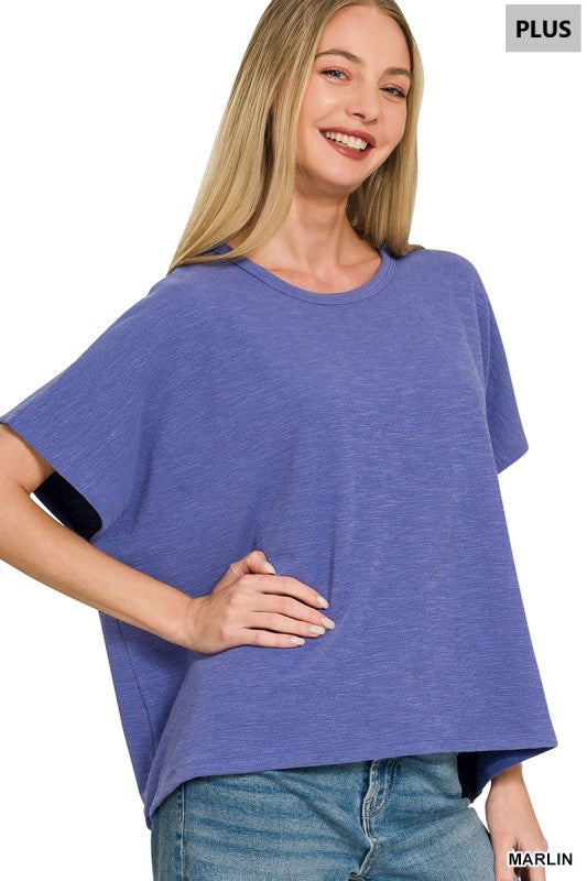 Plus Size Cotton Slub Oversized Tee