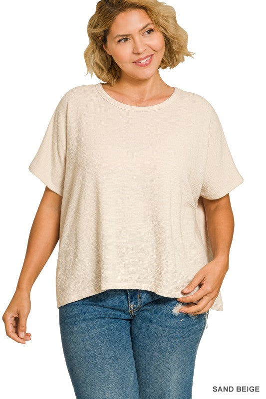 Plus Size Cotton Slub Oversized Tee