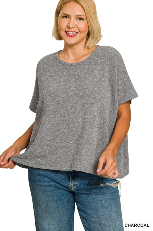 Plus Size Cotton Slub Oversized Tee