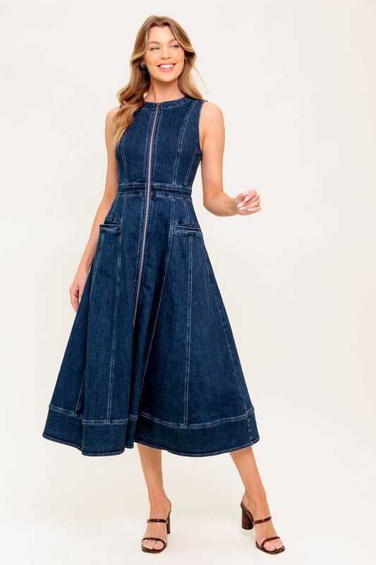 Womens Flying Tomato Zip Denim Dress