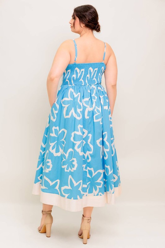 Plus Size Flying Tomato Nautical Floral Midi Dress