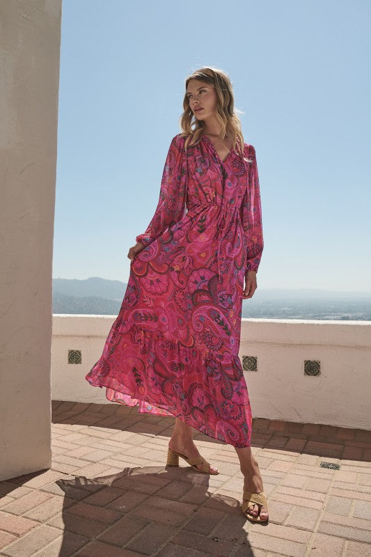 Womens Sugar Lips Anais Floral Mauder Balloon Maxi Dress