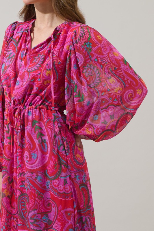 Womens Sugar Lips Anais Floral Mauder Balloon Maxi Dress