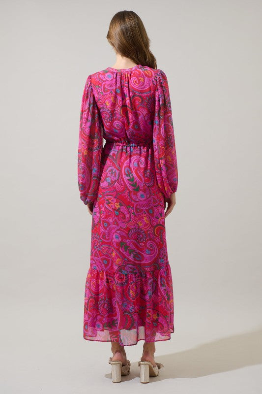 Womens Sugar Lips Anais Floral Mauder Balloon Maxi Dress