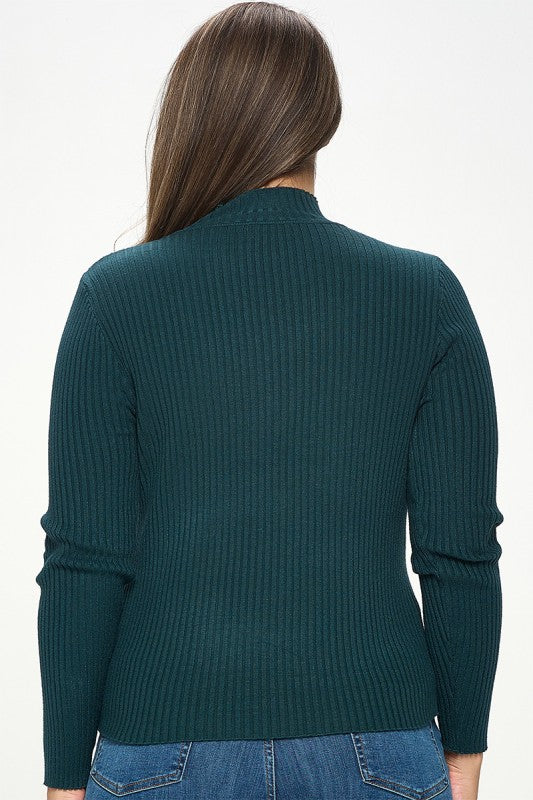 Plus Size Ribbed Knit Pullover Sweater