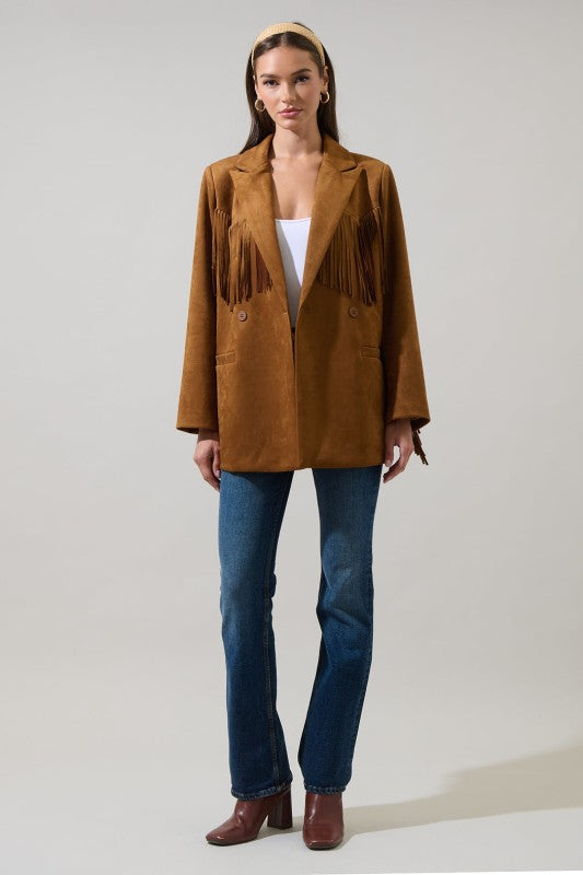 Womens Fringe Collar Jacket-Runs Large