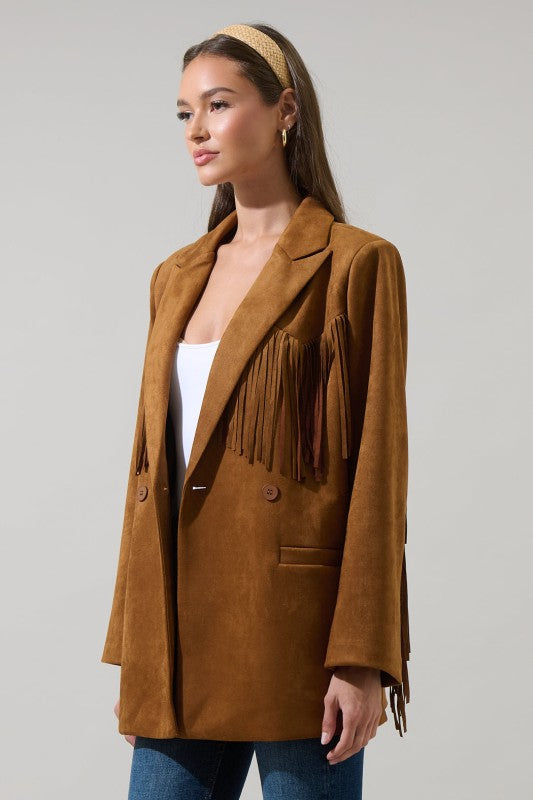 Womens Fringe Collar Jacket-Runs Large