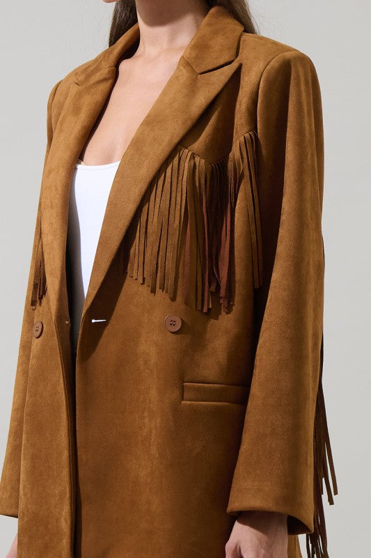 Womens Fringe Collar Jacket-Runs Large