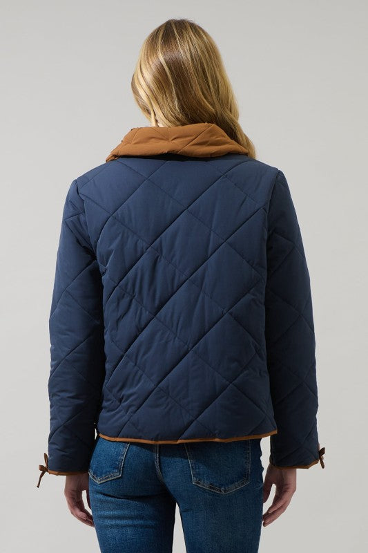 Womens Sugar Lips Contrast Bow Jacket