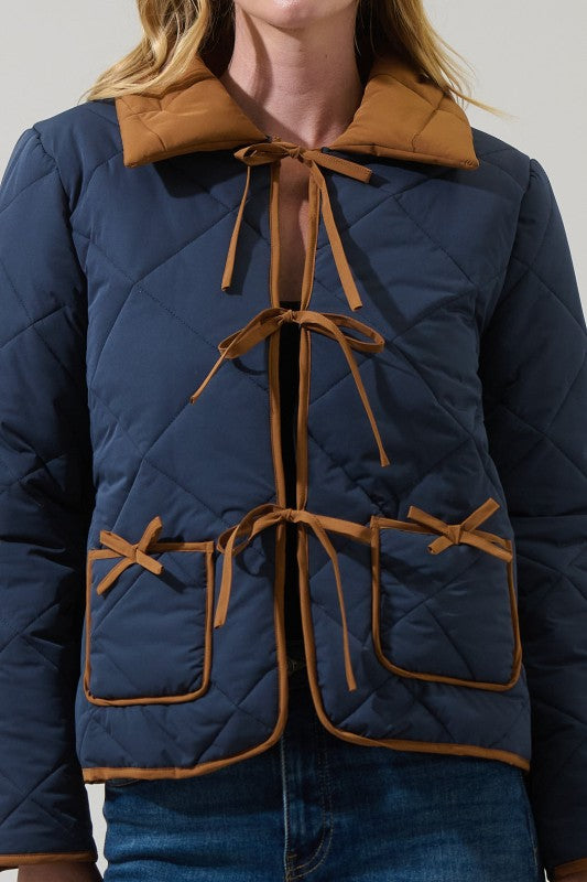 Womens Sugar Lips Contrast Bow Jacket