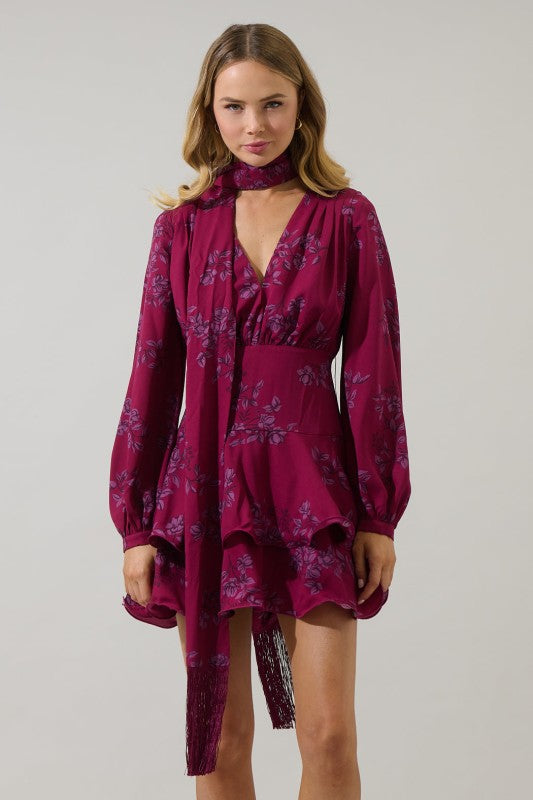 Womens Sugar Lips Zurum Floral Kery Tiered Mini Dress S Womens Sugar Lips Zurum Floral Kery Tiered Mini Dress S