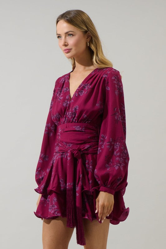 sugar lips dress Waterlilly Floral Dixie Split Neck Shift Dress LT-BLUE-MULT / S by Sugarlips