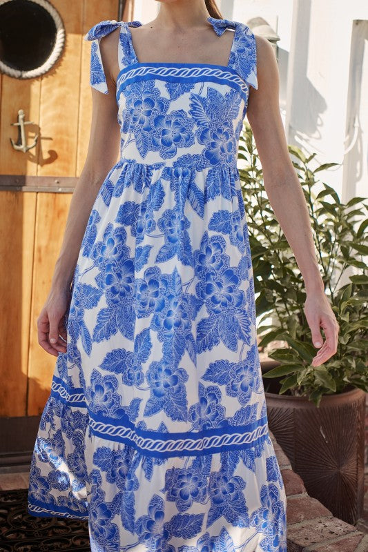 Womens Sugar Lips Rency Floral Pime Smocked Maxi Dress