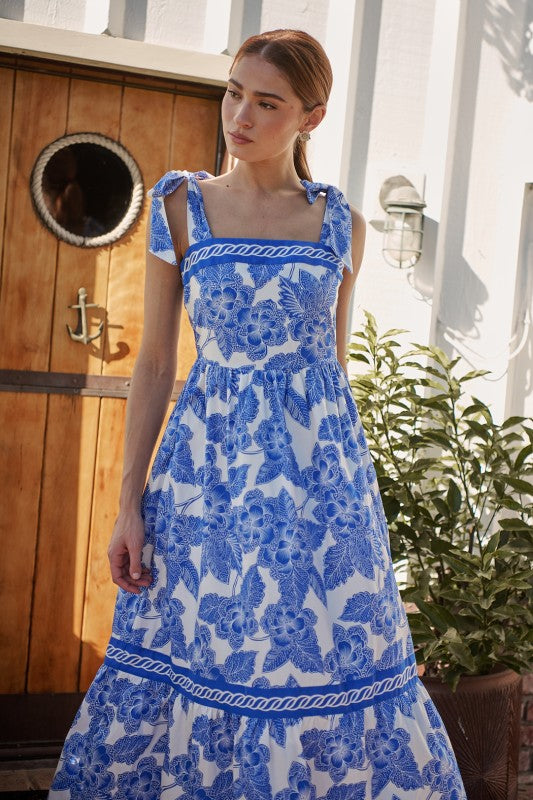 Womens Sugar Lips Rency Floral Pime Smocked Maxi Dress