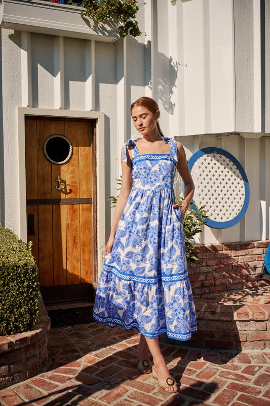 Womens Sugar Lips Rency Floral Pime Smocked Maxi Dress