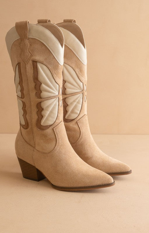 Oasis Society- The Fairy - Butterfly Inlay Western Boot